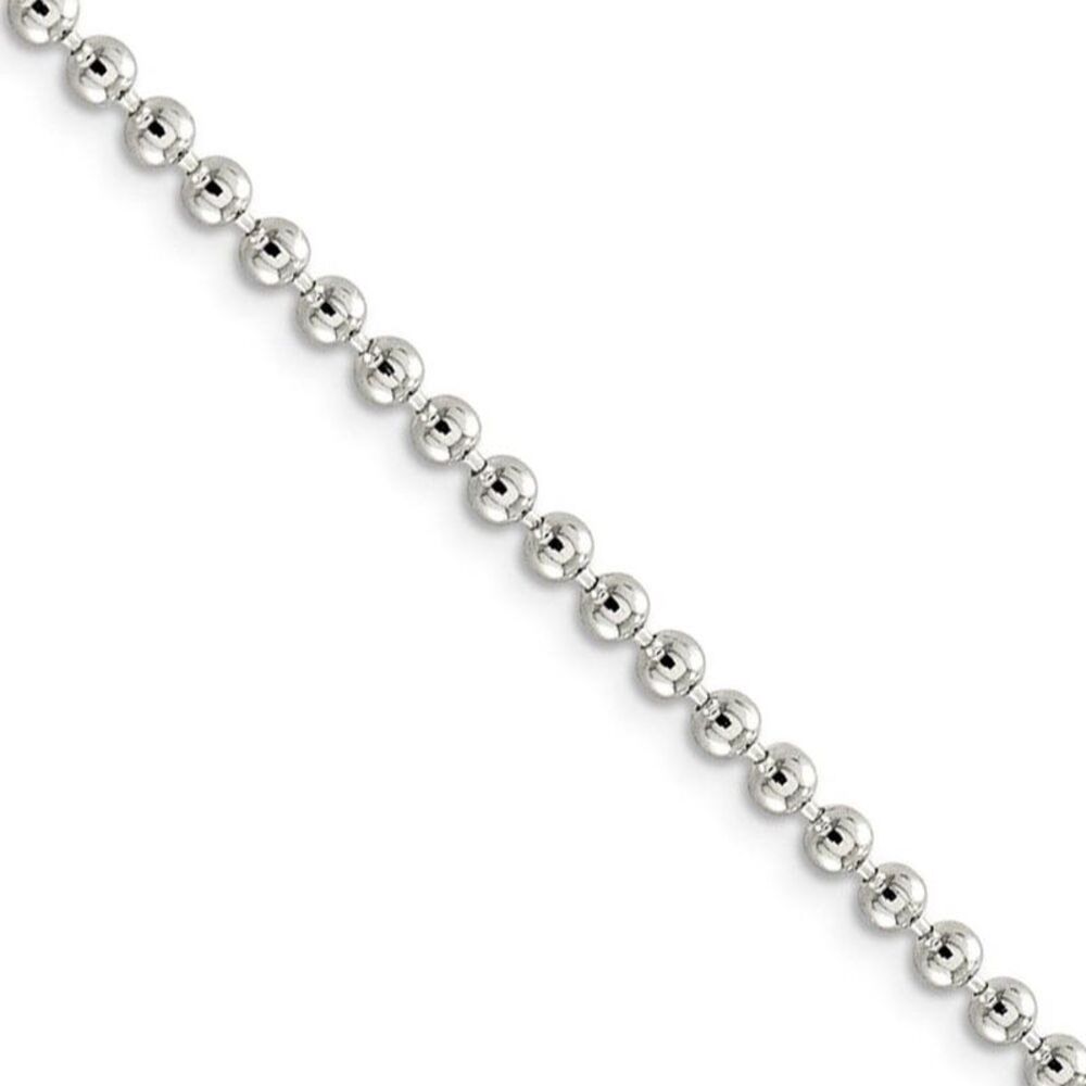3mm, Sterling Silver, Hollow Bead Chain Necklace, 20 Inch